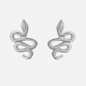 Boucles oreilles serpent animal argent 925 rhodié mystique
