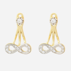 Boucles sous lobes infini oxyde zirconium plaqué or 750 3 microns 2 tons