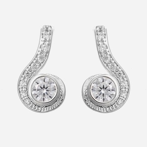 Boucles oreilles spirale argent zirconium