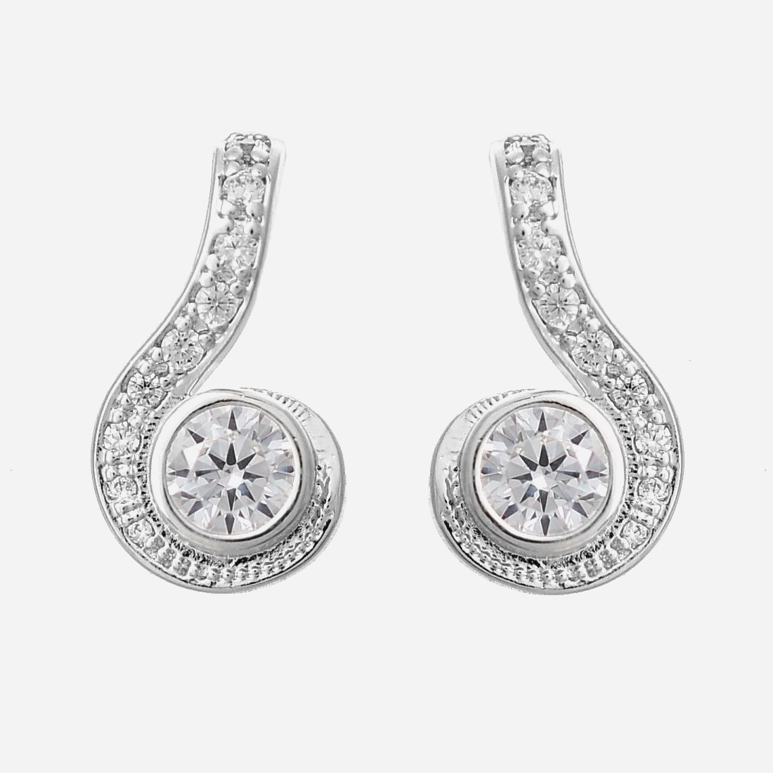 Boucles oreilles spirale argent zirconium