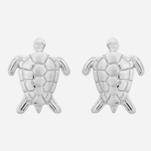 Boucles oreilles tortue argent 925 rhodié enfant petite fille