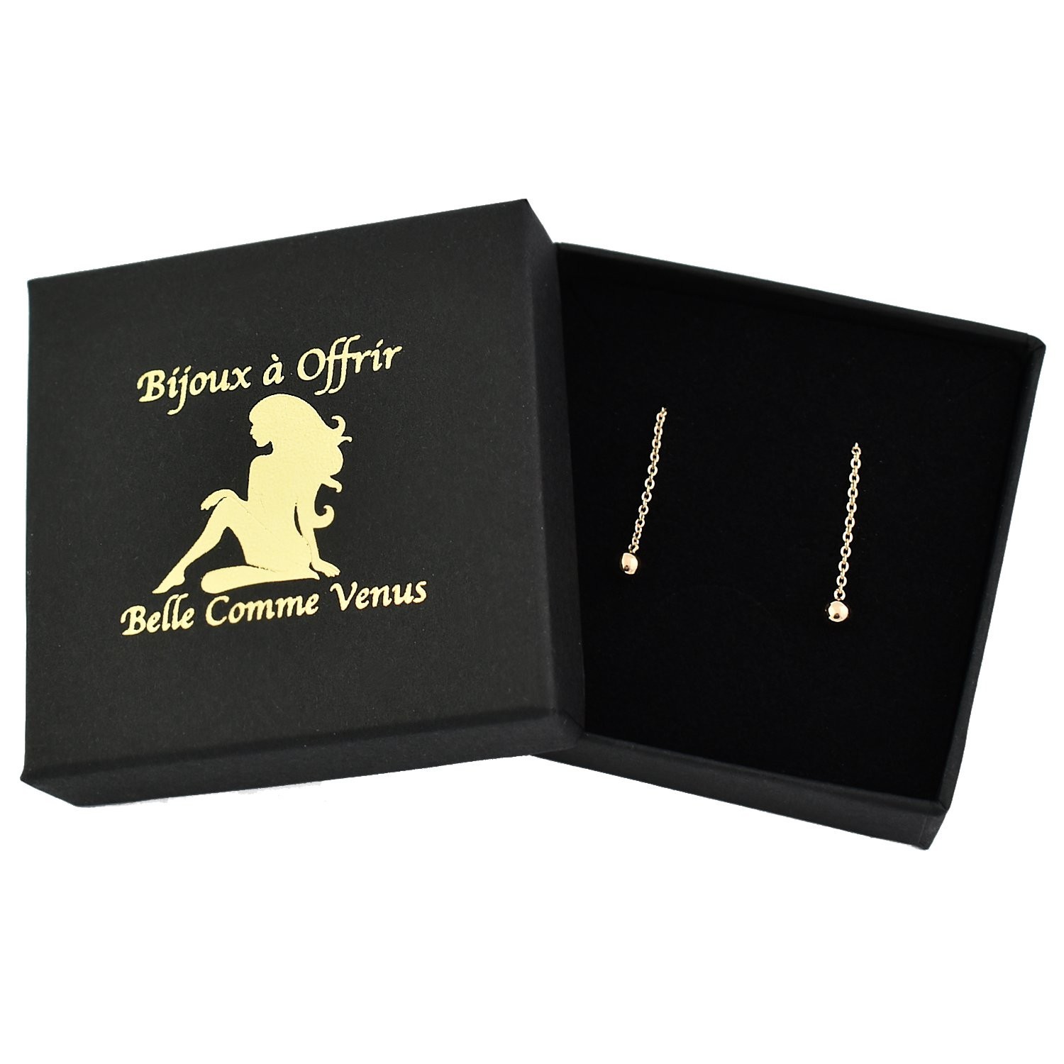 Boucles traversantes boule or 750 écrin Belle Comme Venus