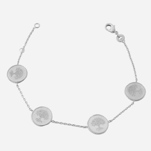 Bracelet arbre de vie 4 médailles rondes Argent 925 Rhodié
