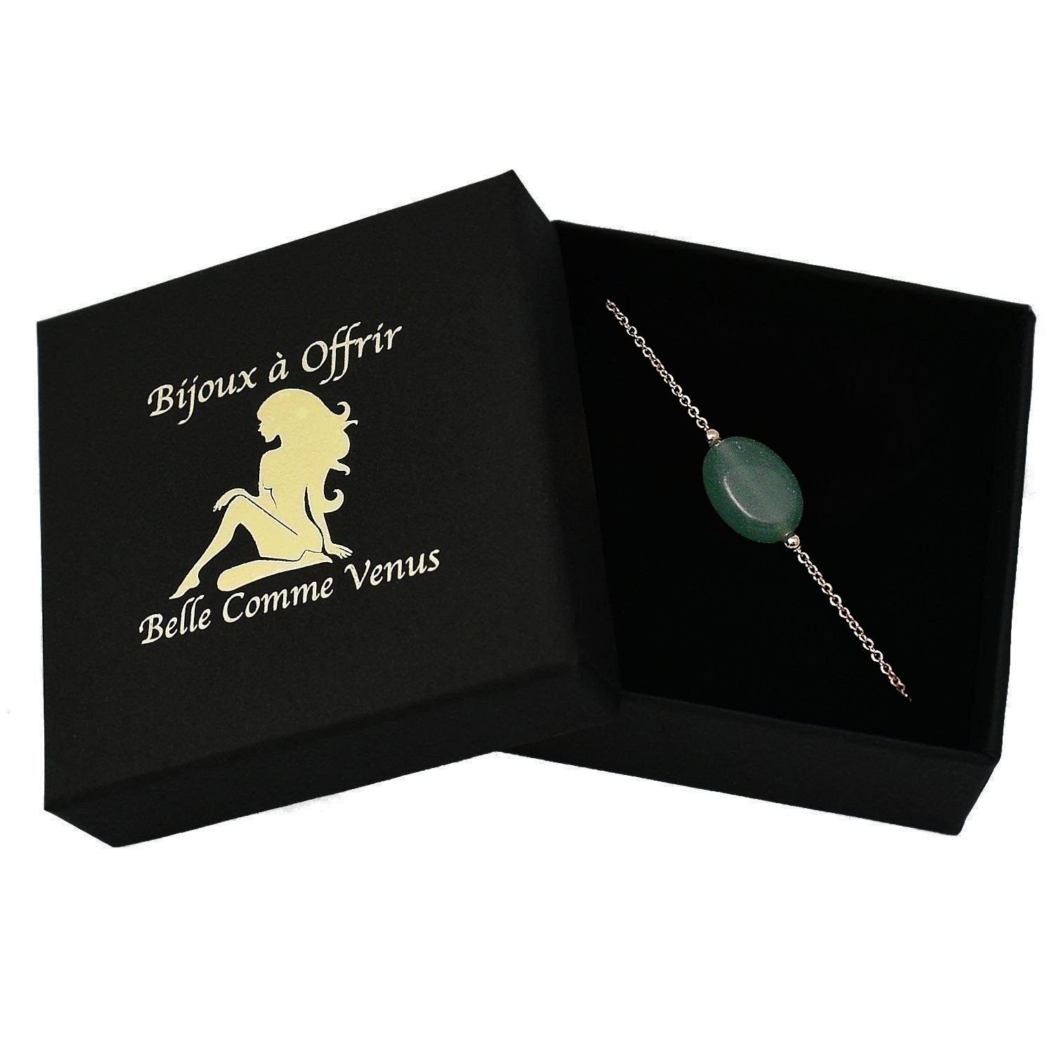 Bracelet plaqué or aventurine dans écrin BCV