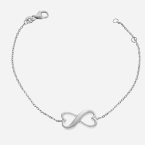 Bracelet cœur infini argent 925 rhodié symbole amour éternel