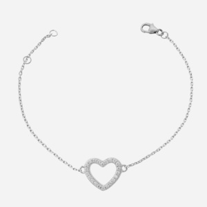 Bracelet coeur argent zirconium