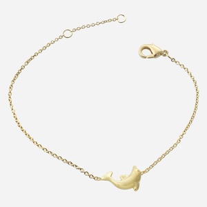 Bracelet dauphin plaqué or 750 enfant - Vue principale créature marine joyeuse liberté océan