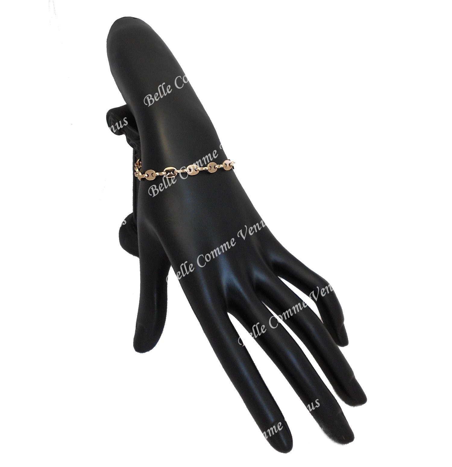 Bracelet Grain de Café Plaqué Or 750 3 Microns Élégance Sophistication