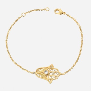 Bracelet main de Fatma oxyde zirconium plaqué or 750 amulette porte-bonheur protection