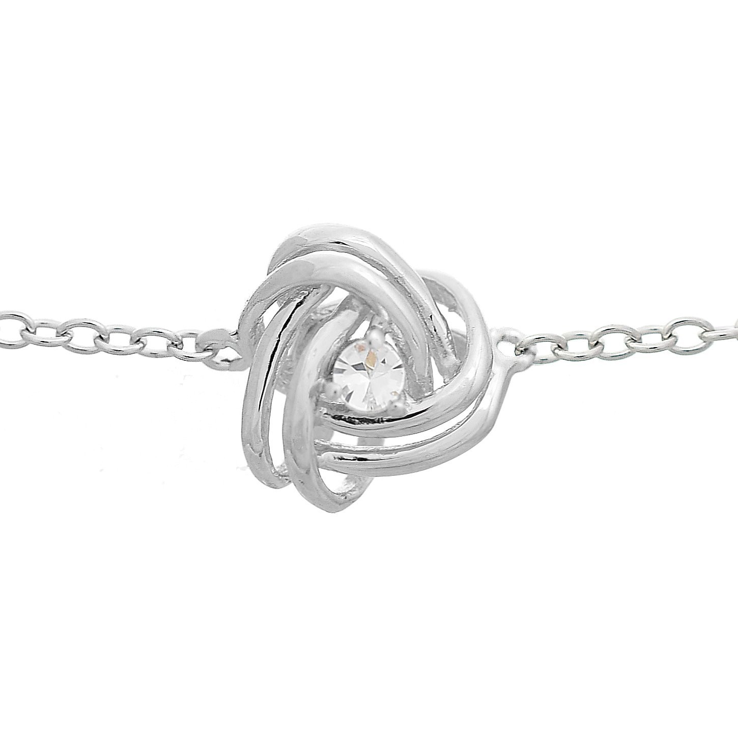 Bracelet noeud et oxyde de zirconium Argent 925 Rhodié
