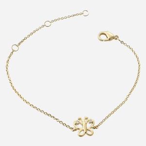 Bracelet papillon plaqué or 750 oxyde zirconium enfant - Vue principale ailes scintillantes