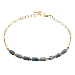 Bracelet pierres naturelles Sodalites Plaqué OR 750 3 microns