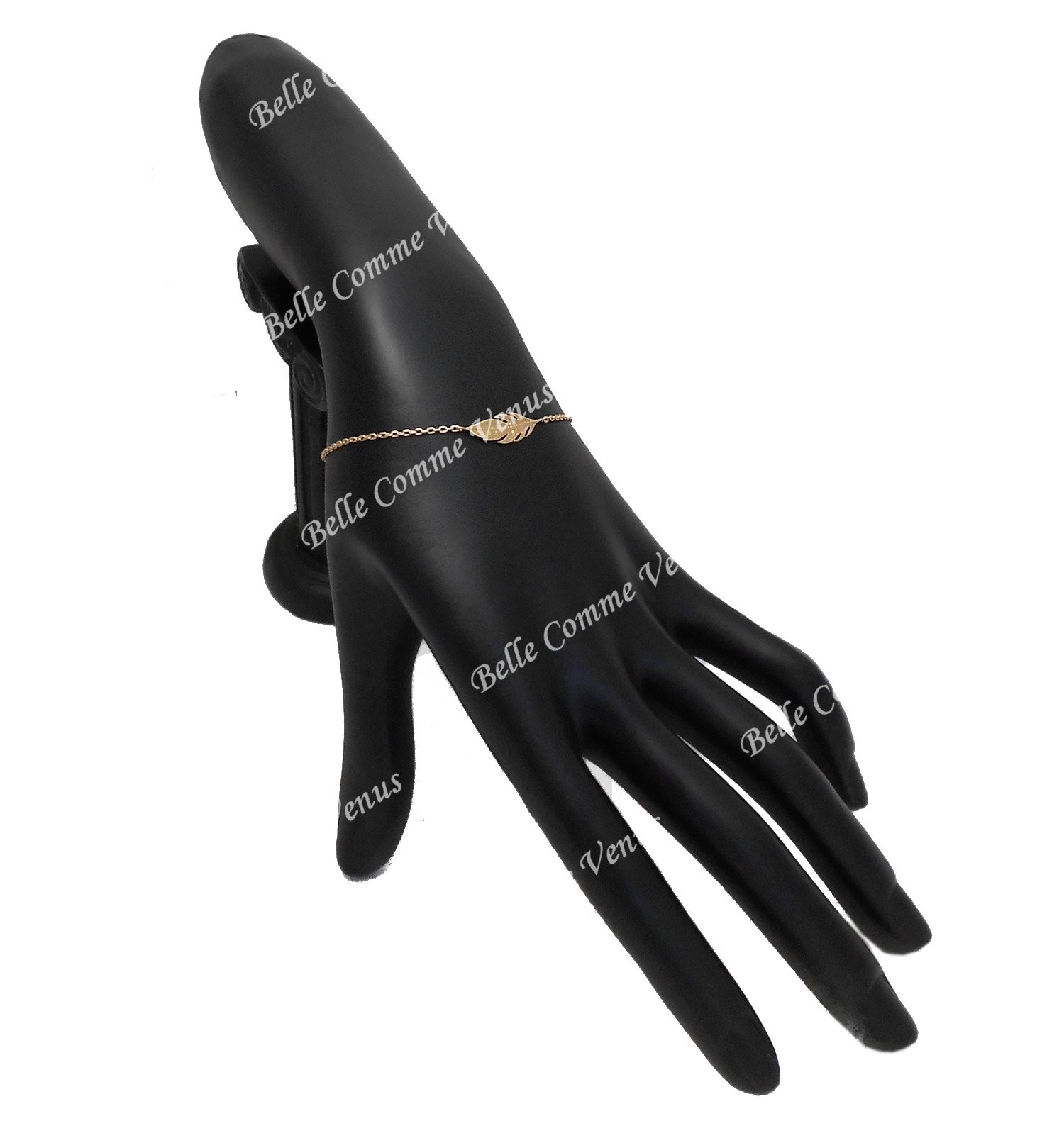 Bracelet plume Plaqué OR 750 3 microns