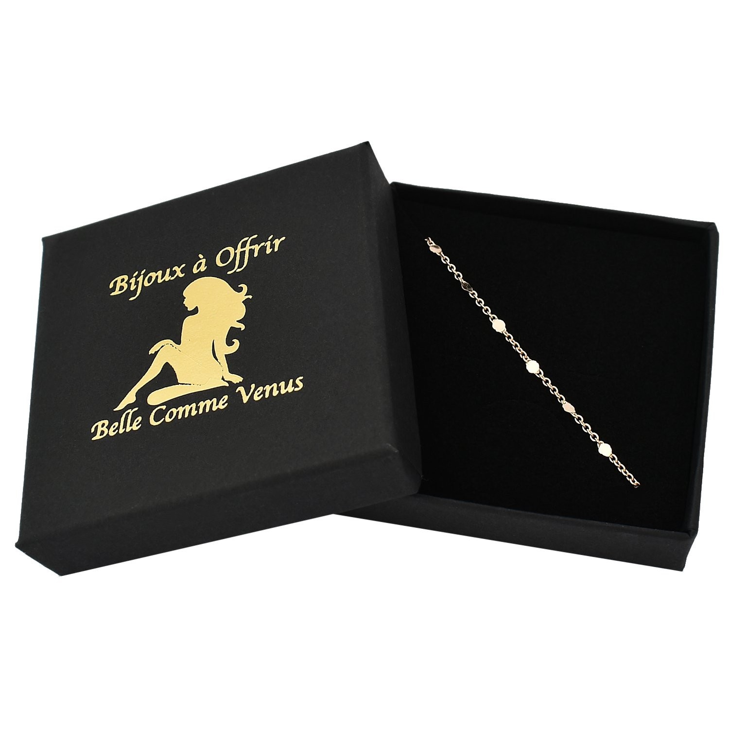 Chaîne cheville disque rond or 750 écrin Belle Comme Venus