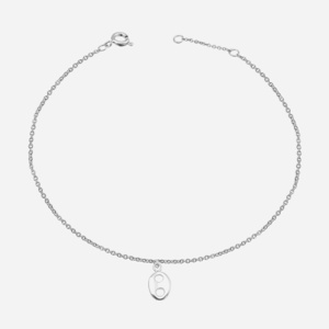 Chaîne de cheville grain de café argent 925 rhodié élégance intemporelle texture sophistiquée