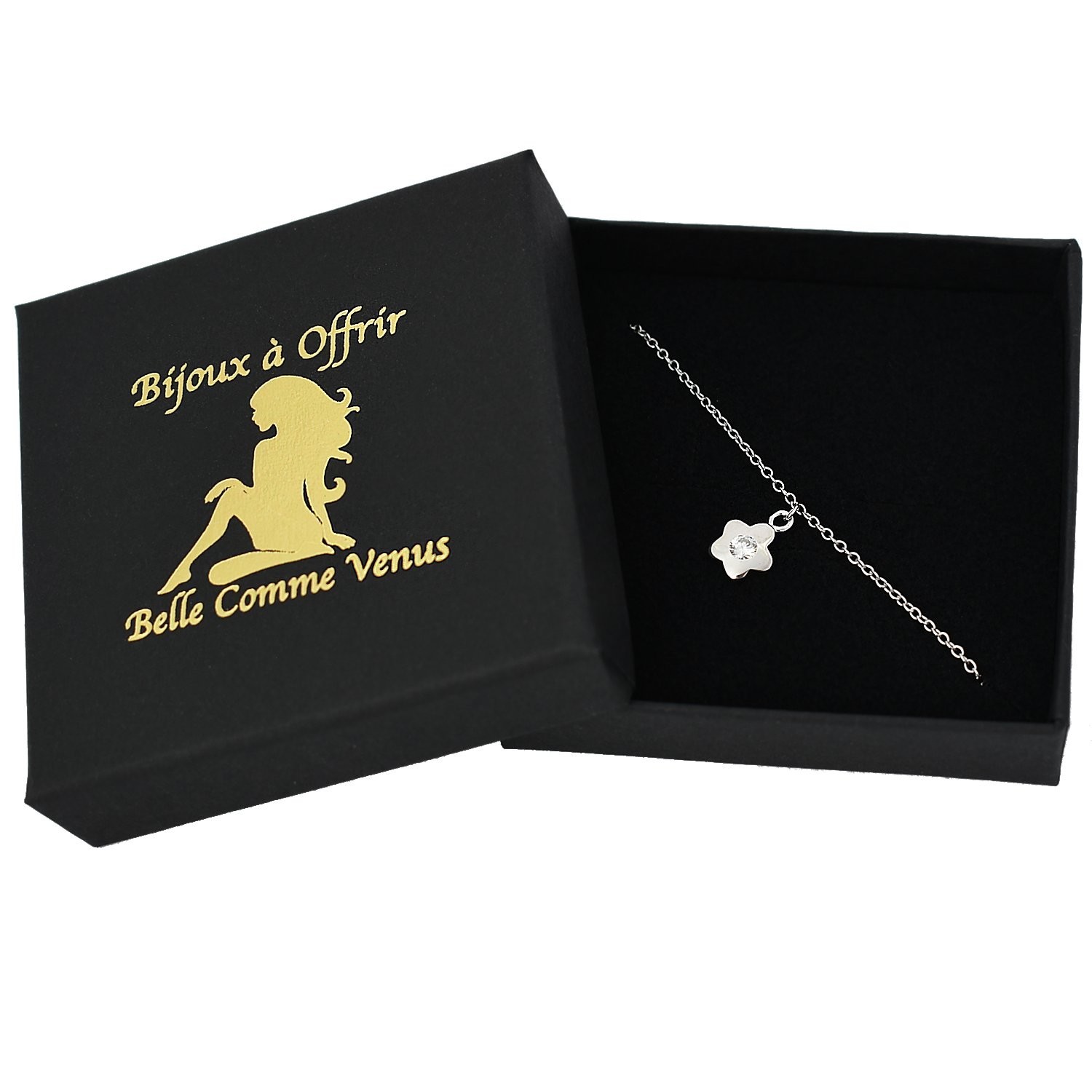 Chaîne cheville petite fleur argent 925 écrin Belle Comme Venus