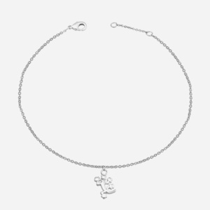 Chaîne de cheville salamandre argent 925 rhodié symbole transformation renaissance protection