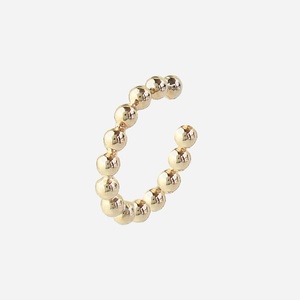Earcuff fil boules plaqué or 750 3 microns sans perçage
