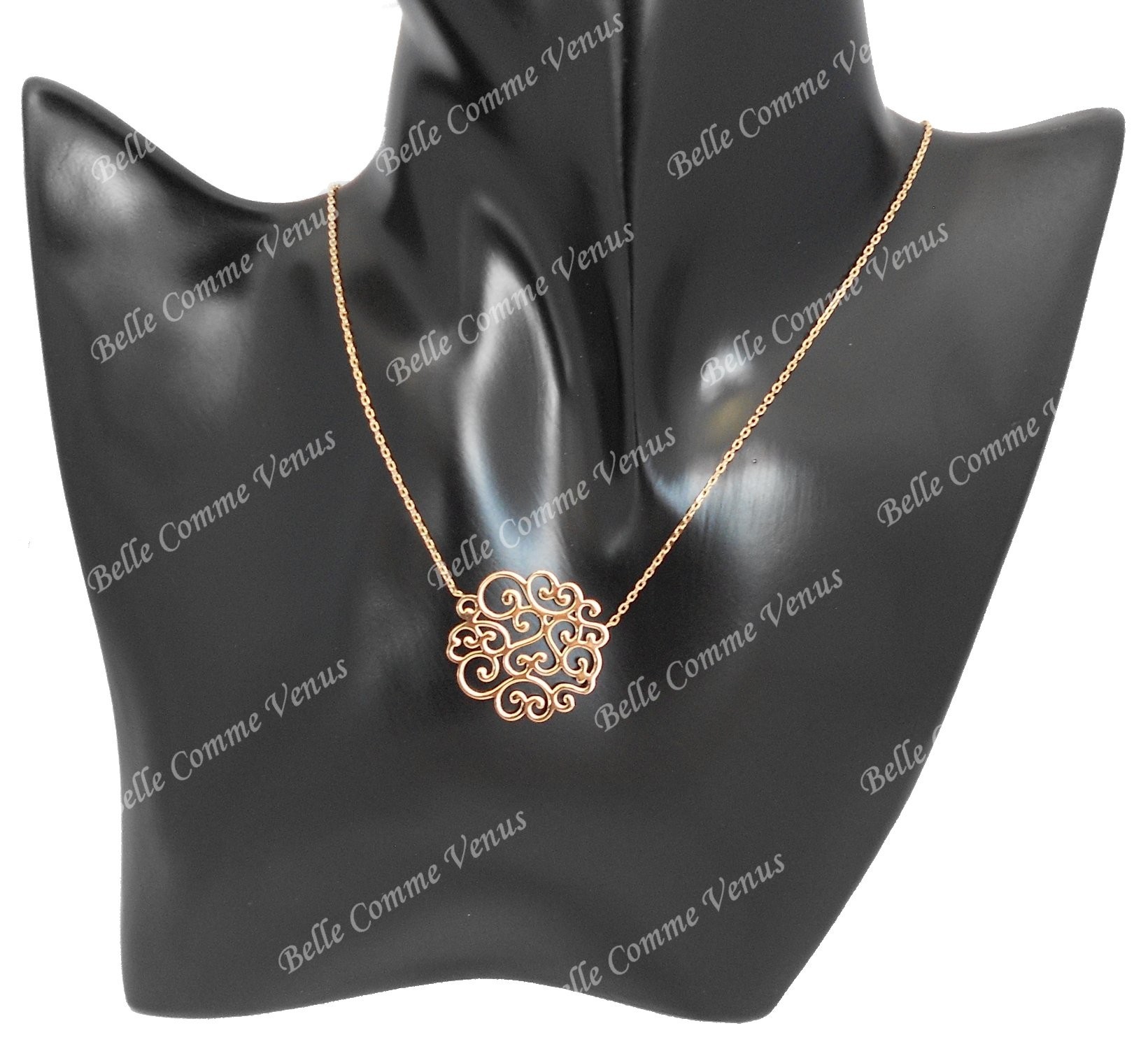 Collier arabesque de coeurs Plaqué OR 750 3 microns