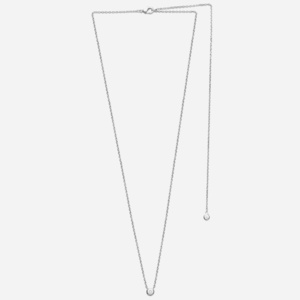 Collier chaîne dos oxyde zirconium pendant clos argent 925 rhodié