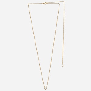 Collier chaîne de dos plaqué or 3 microns zirconium pendant