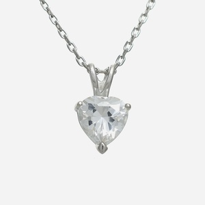 Collier cœur oxyde zirconium argent 925 rhodié symbole amour scintillant élégant