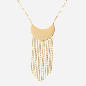 Collier croissant lune chaînettes plaqué or 750 3 microns céleste