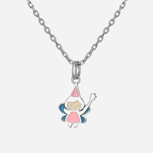 Collier fée argent enfant émail coloré