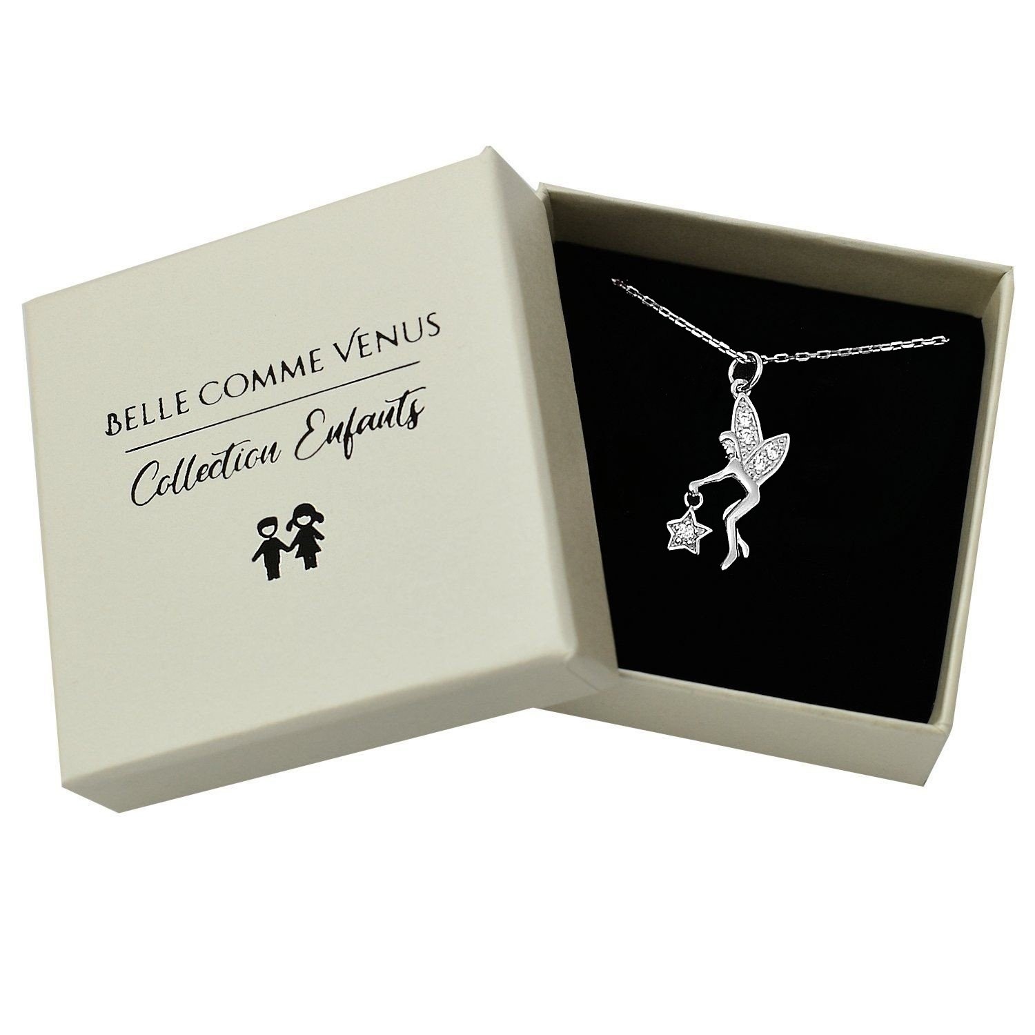 Collier fée argent 925 rhodié étoile oxyde zirconium dans écrin Belle Comme Venus
