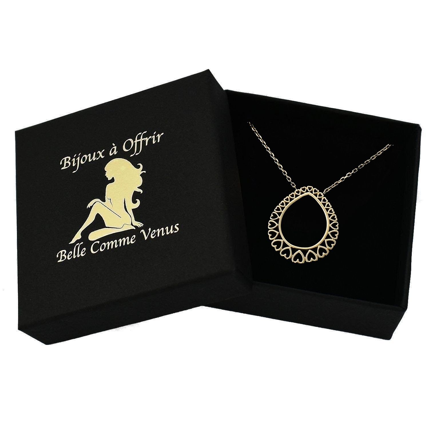 Collier cœur plaqué or 3 microns dans écrin cadeau