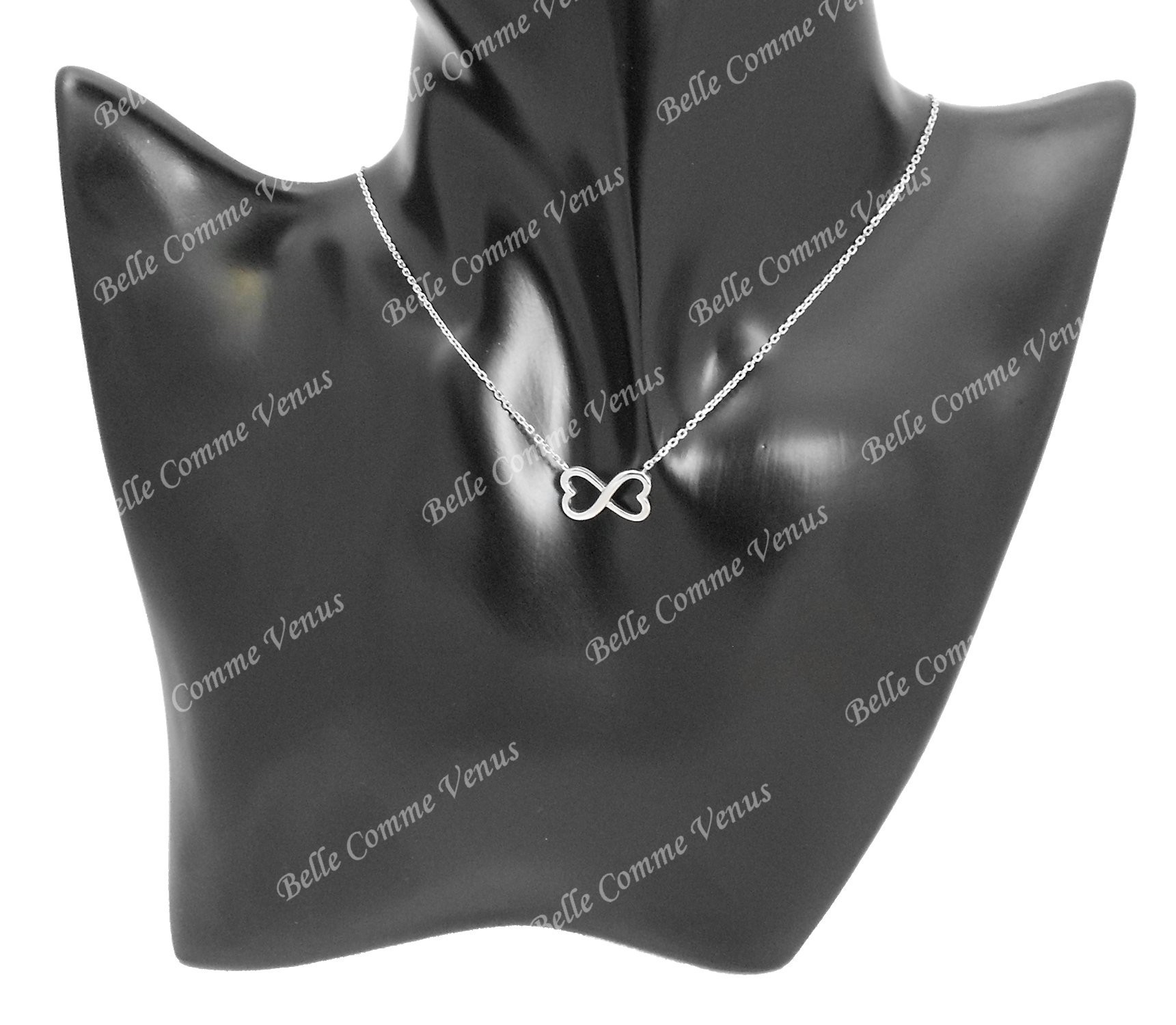 Collier infini coeur d'amour Argent 925 Rhodié