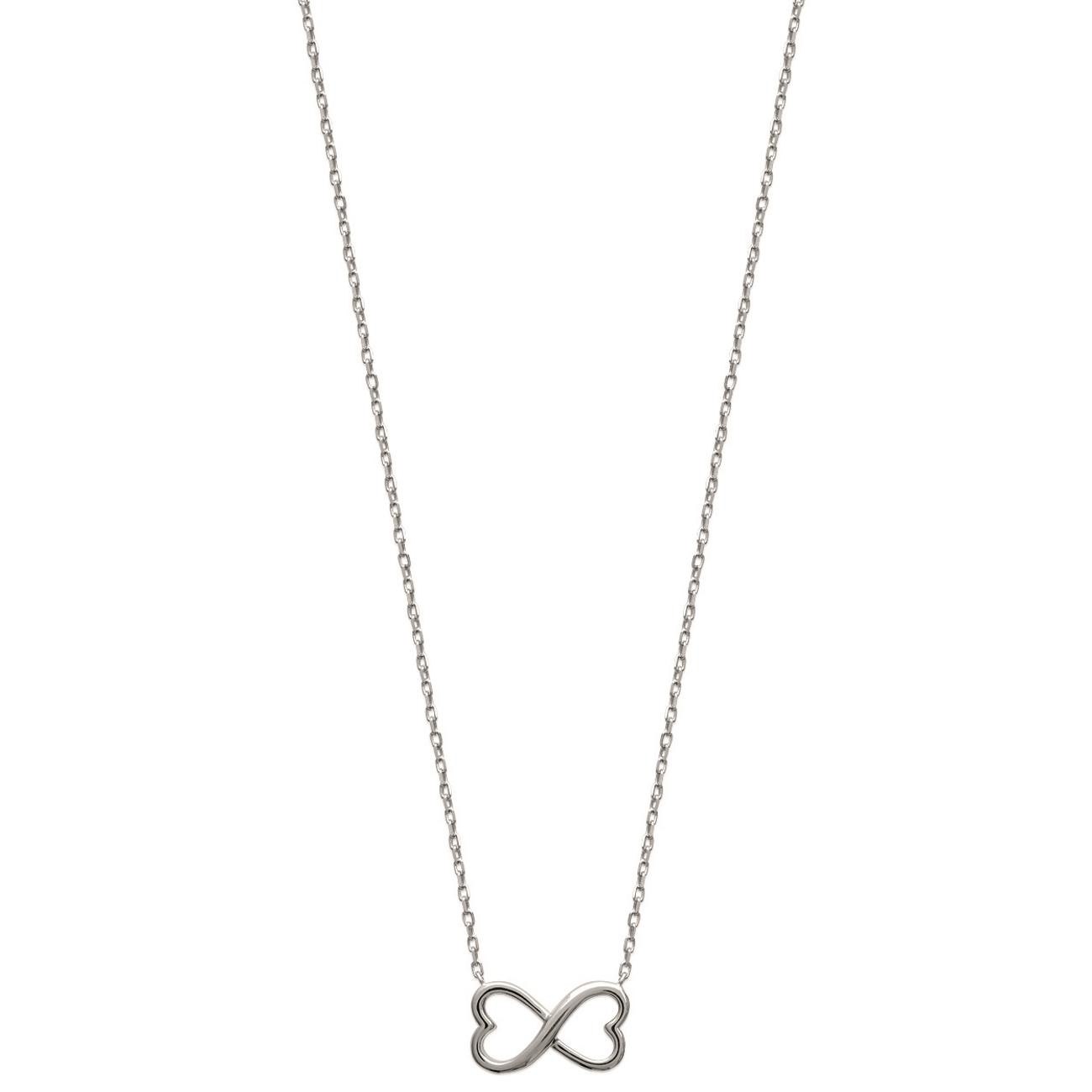 Collier infini coeur d'amour Argent 925 Rhodié