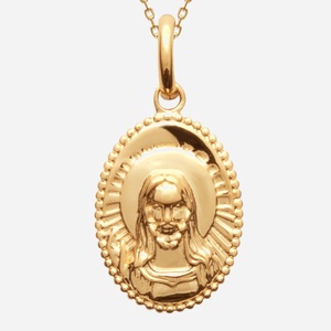 Collier médaille Jésus Christ plaqué or 3 microns pendentif
