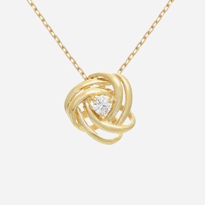 Collier nœud plaqué or 3 microns oxyde zirconium femme