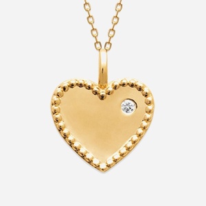 Collier pendentif cœur plaqué or 3 microns zirconium femme