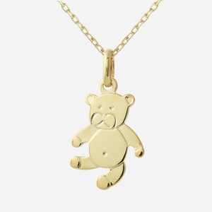 Collier petit ourson plaqué or 3 microns enfant pendentif