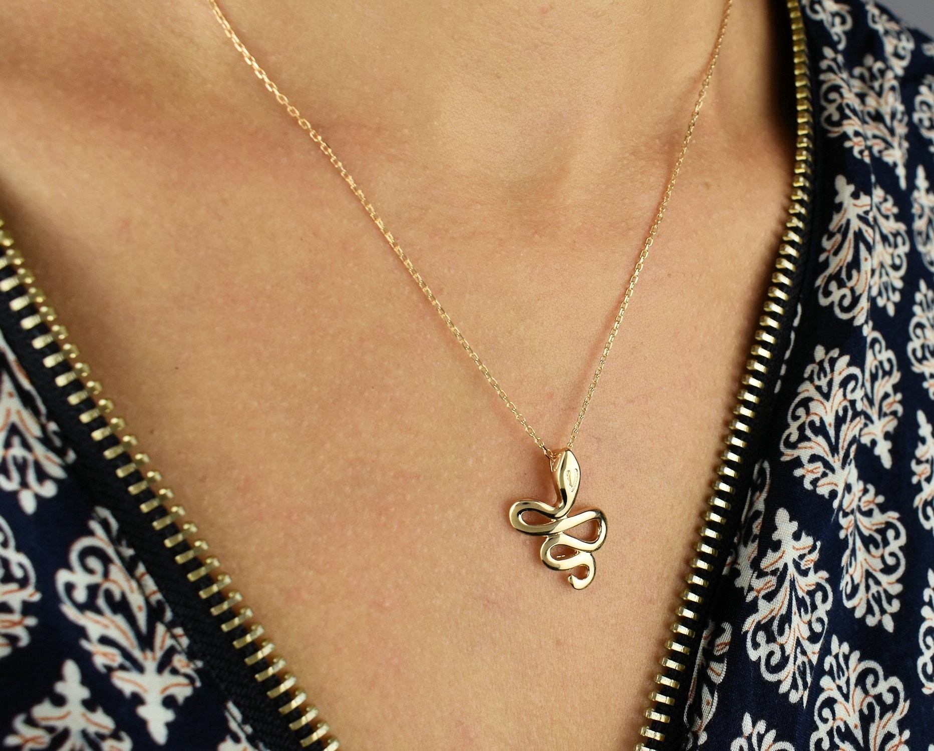 Collier Serpent - Plaqué Or 750 3 Microns