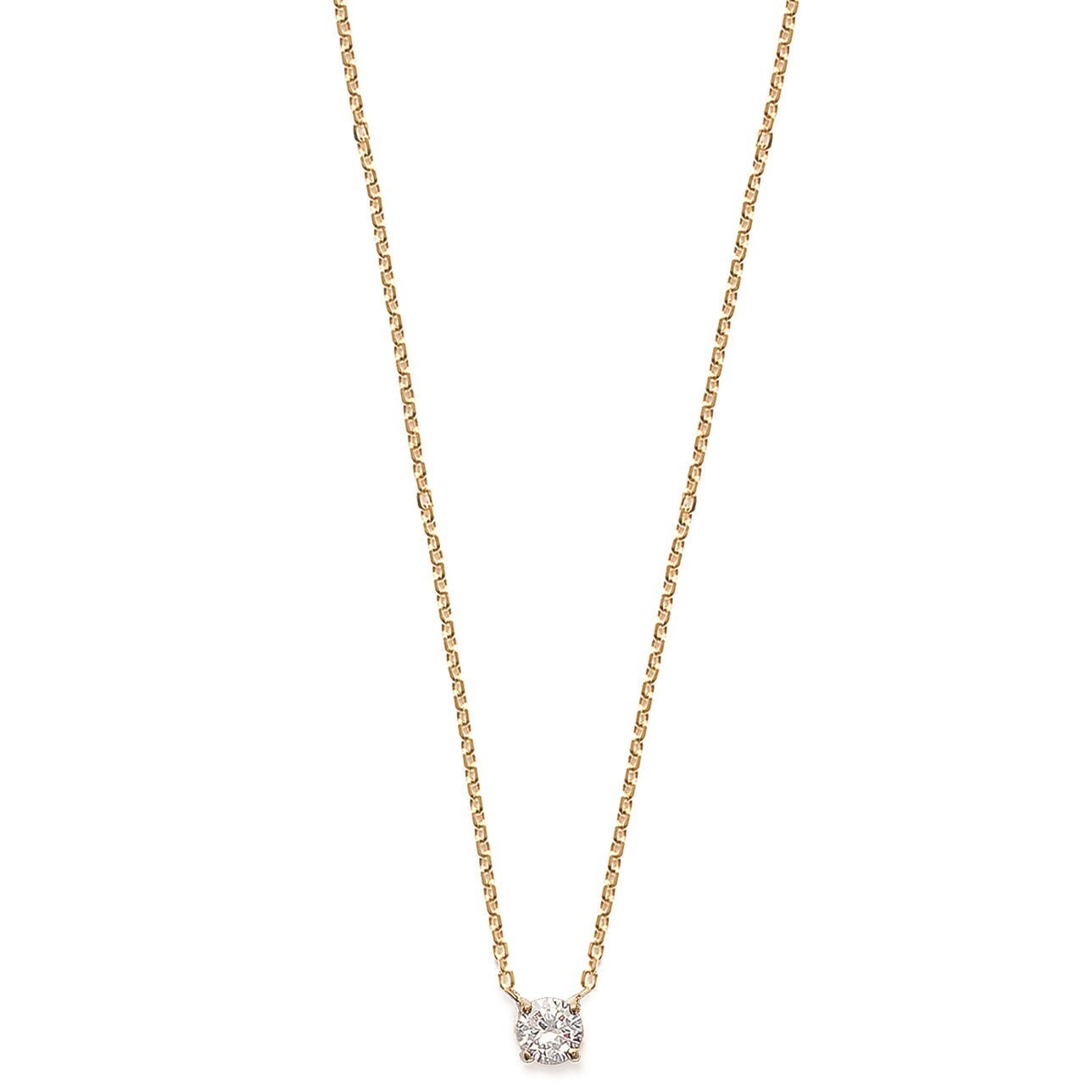 Collier solitaire oxyde de zirconium Plaqué OR 750 3 microns