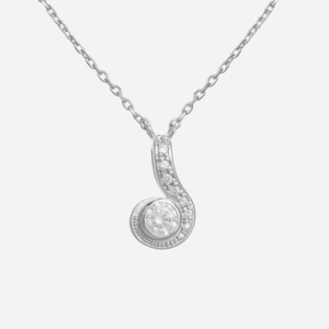 Collier spirale argent zirconium rond