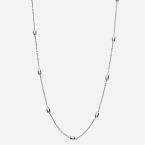 Collier suite de billes ovales argent 925 rhodié élégance minimaliste fluide