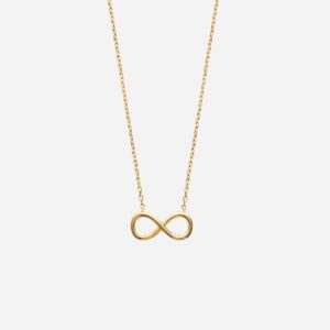 Collier symbole infini plaqué or 750 éternité - Vue principale amour toujours sagesse harmonie