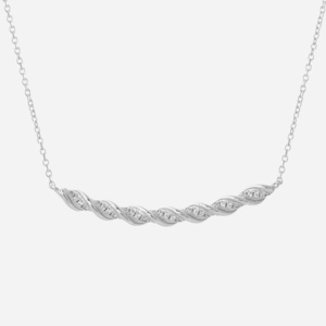 Collier torsade argent zirconium