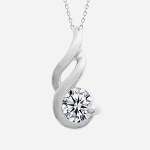 Collier torsade argent 925 rhodié oxyde de zirconium