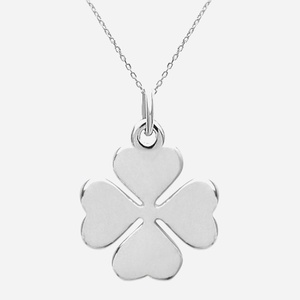 Collier trèfle 4 feuilles cœurs argent 925 porte-bonheur rhodié