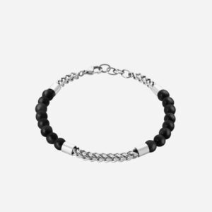 bracelet acier perles agate