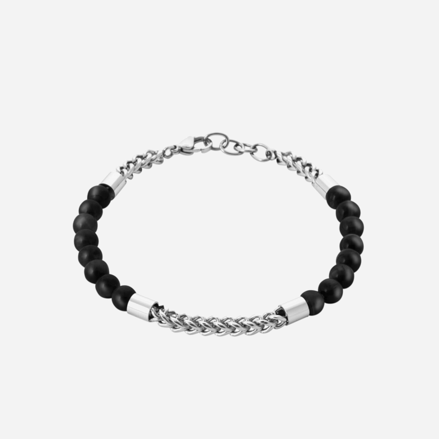 bracelet acier perles agate