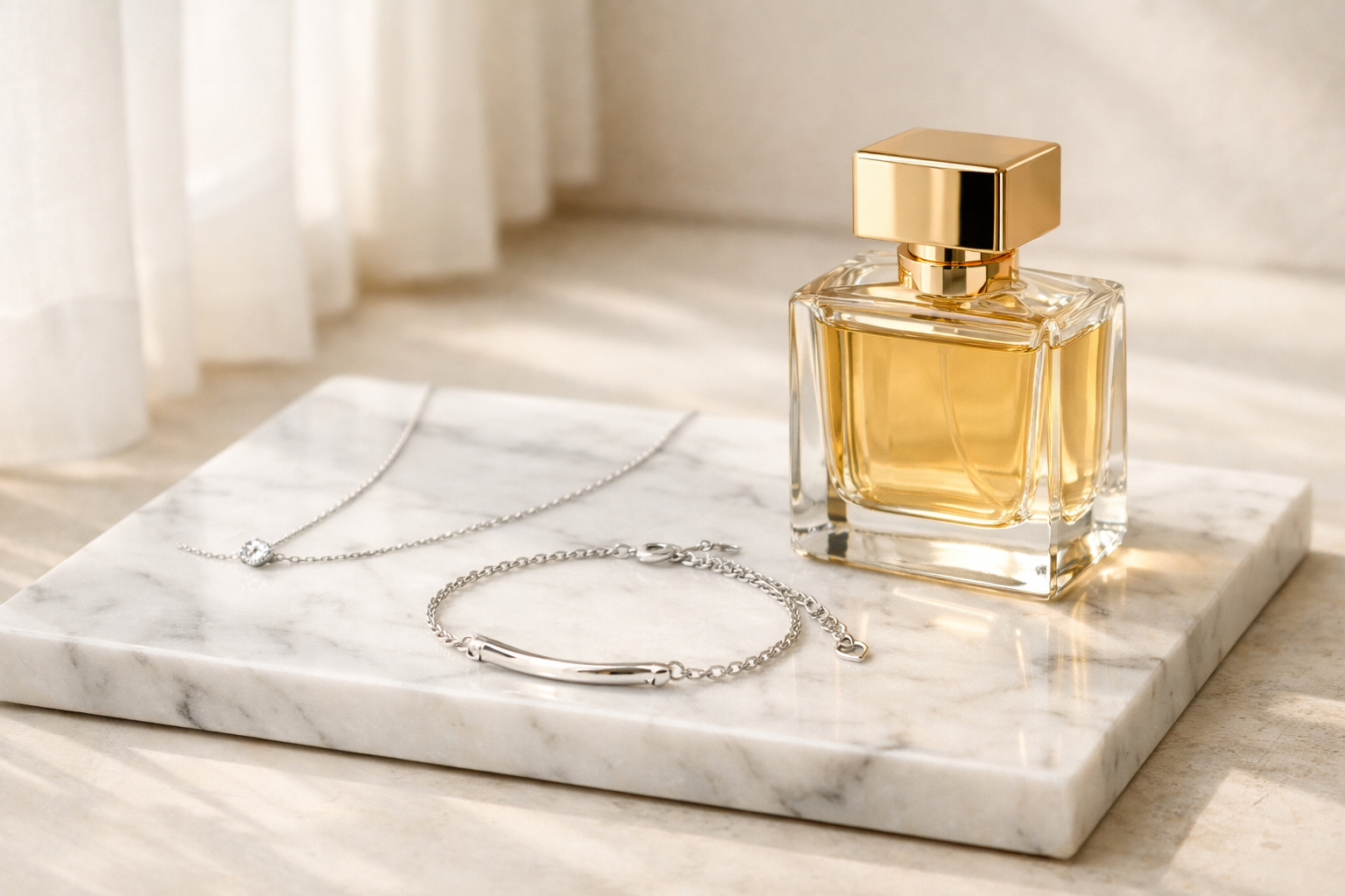 Bijoux et parfum : les bonnes pratiques Bijoux en argent 925 et flacon de parfum - Comment les porter ensemble sans risque