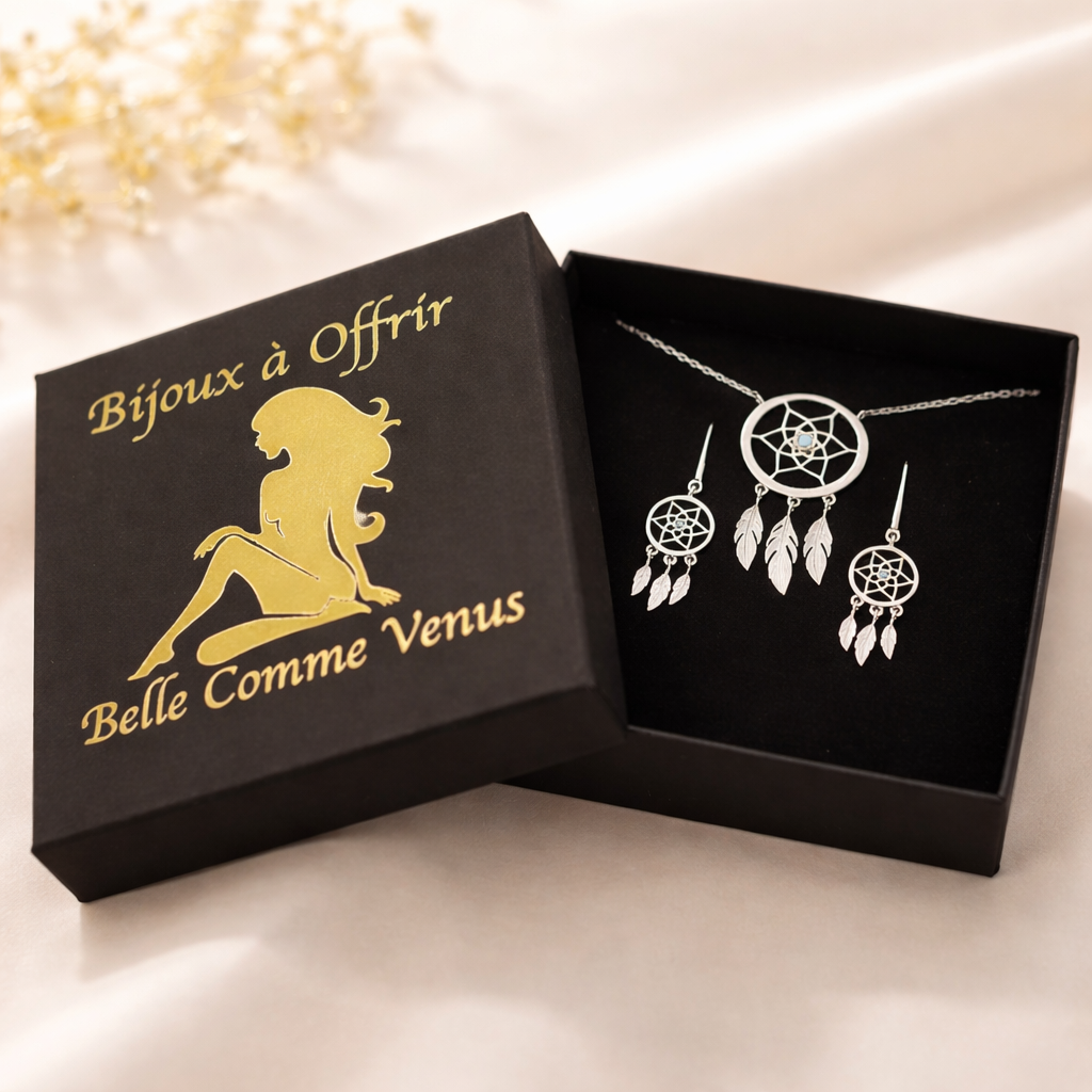 Parure argent 925 dans son écrin – cadeau prêt à offrir Belle Comme Venus