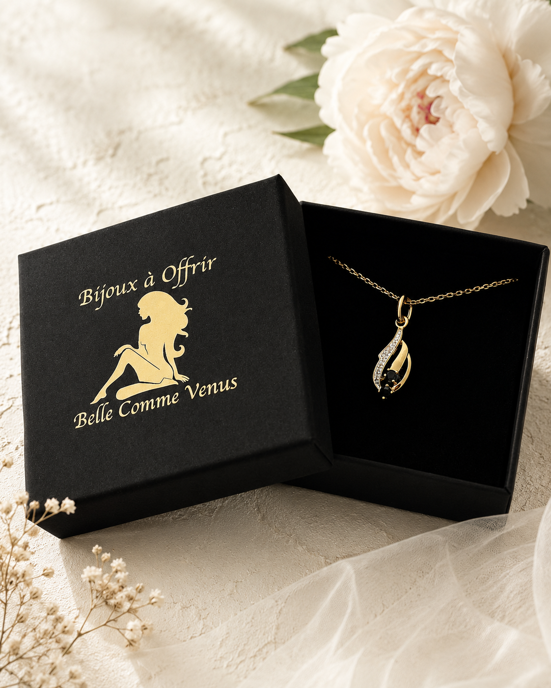 Bijoux mariage photo collier plaqué or — Belle Comme Venus