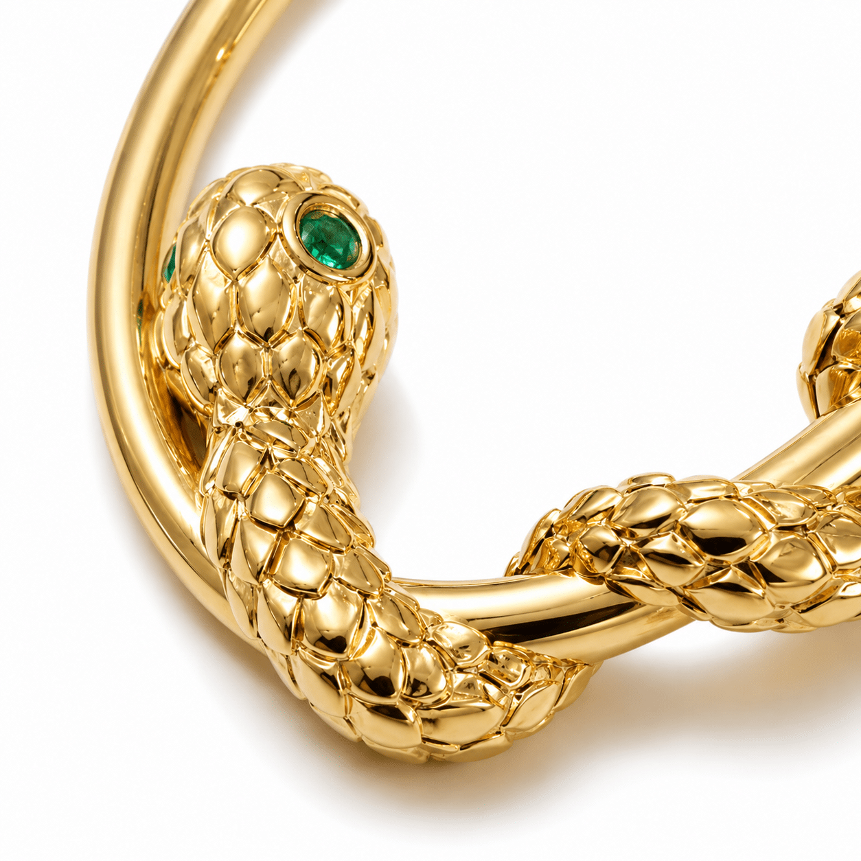 Détail écailles collier serpent plaqué or 750 — Belle Comme Venus
